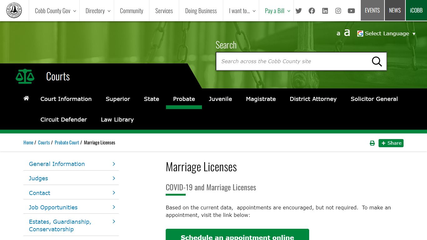 Marriage Licenses | Cobb County Georgia